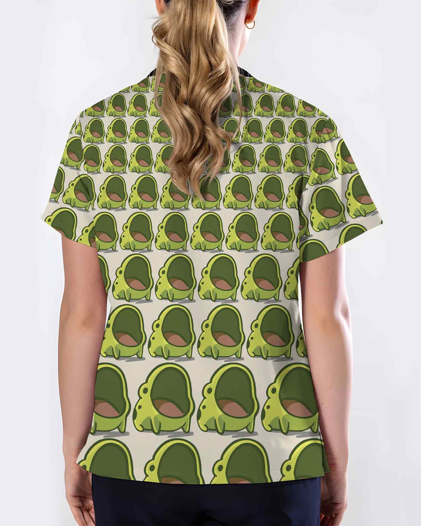 Funny Screaming Frog Cute Nurse Scrub Top - Scrubloop