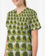 Funny Screaming Frog Cute Nurse Scrub Top - Scrubloop