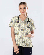 Funny Serotonin Booster Cat Nursing Scrub Top - Scrubloop
