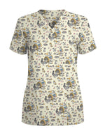 Funny Serotonin Booster Cat Nursing Scrub Top - Scrubloop