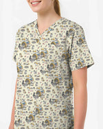 Funny Serotonin Booster Cat Nursing Scrub Top - Scrubloop