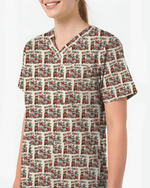 Funny Silent Night Medical Christmas Scrub Top - Scrubloop