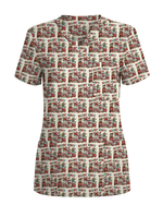 Funny Silent Night Medical Christmas Scrub Top - Scrubloop