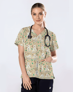Funny Snowman Pain Scale Christmas Nursing Scrub Top - Scrubloop