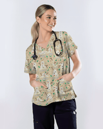 Funny Snowman Pain Scale Christmas Nursing Scrub Top - Scrubloop