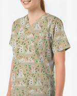 Funny Snowman Pain Scale Christmas Nursing Scrub Top - Scrubloop