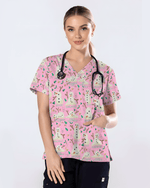 Funny Snowman Pain Scale Christmas Nursing Scrub Top - Scrubloop