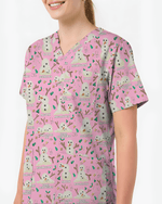 Funny Snowman Pain Scale Christmas Nursing Scrub Top - Scrubloop