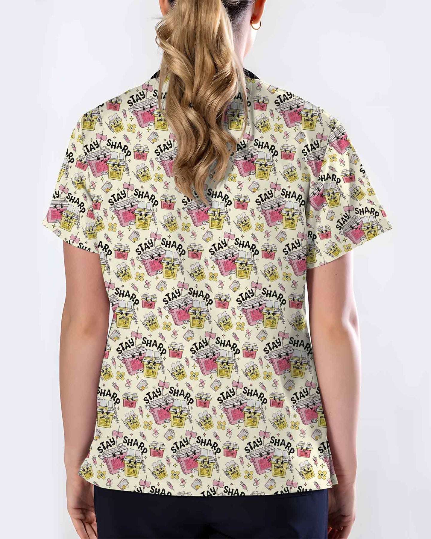 Funny Stay Sharp Nurse Medical Scrub Top - Scrubloop