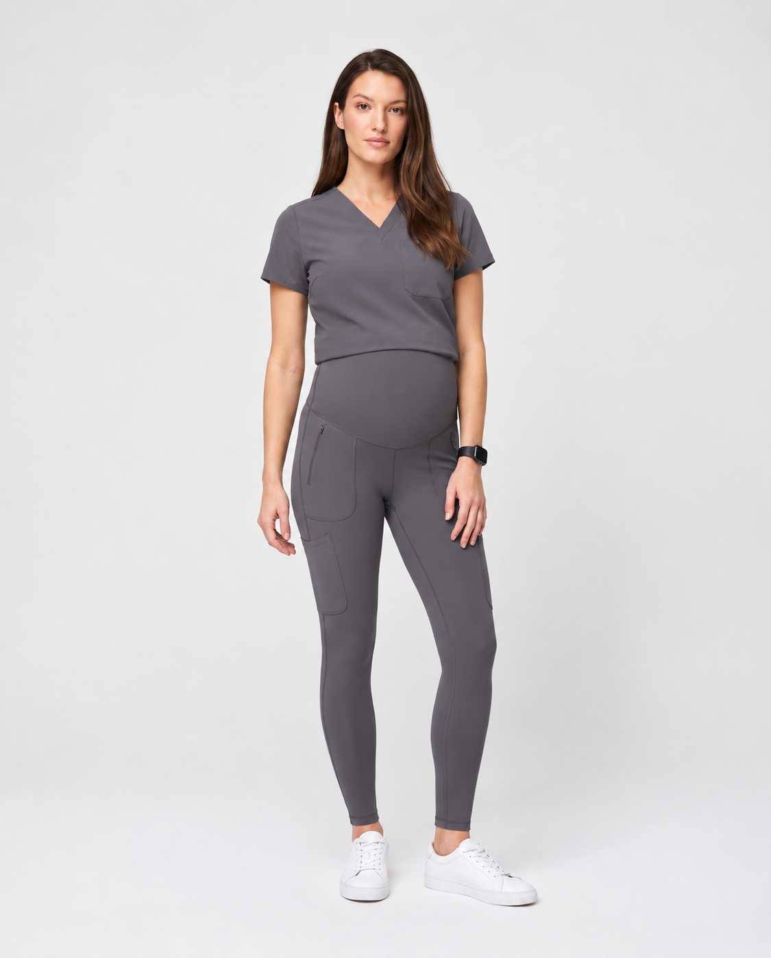 Maternity Scrub Legging Heather Gray