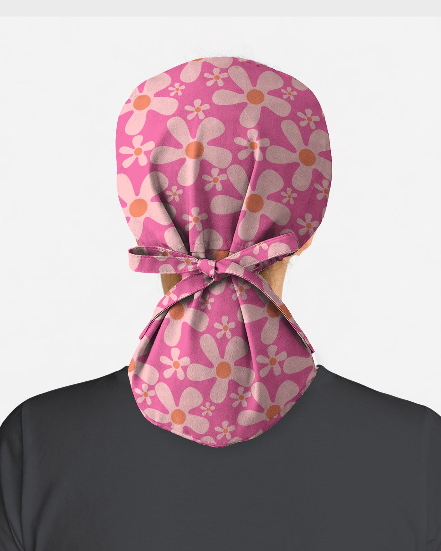 Groovy Pink Retro Disco Waves Scrub Cap - Scrubloop