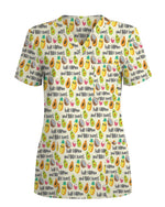 Half Filipino And 100% Sweet Cute Fruit Nurse Scrub Top - Scrubloop