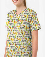 Half Filipino And 100% Sweet Cute Fruit Nurse Scrub Top - Scrubloop