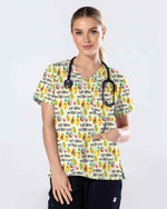 Half Filipino And 100% Sweet Cute Fruit Nurse Scrub Top - Scrubloop