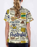 Happy Australia Day Graphic Scrub Top - Scrubloop