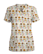 Happy Easter Dachshund Bunny Ears Cute Nurse Scrub Top - Scrubloop