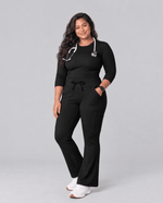 High-Rise Flare Scrub Legging Black - Scrubloop