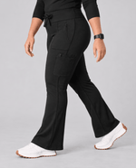 High-Rise Flare Scrub Legging Black - Scrubloop