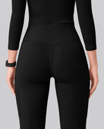 High-Rise Flare Scrub Legging Black - Scrubloop