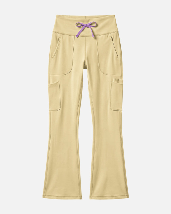 High-Rise Flare Scrub Legging Butter Yellow
