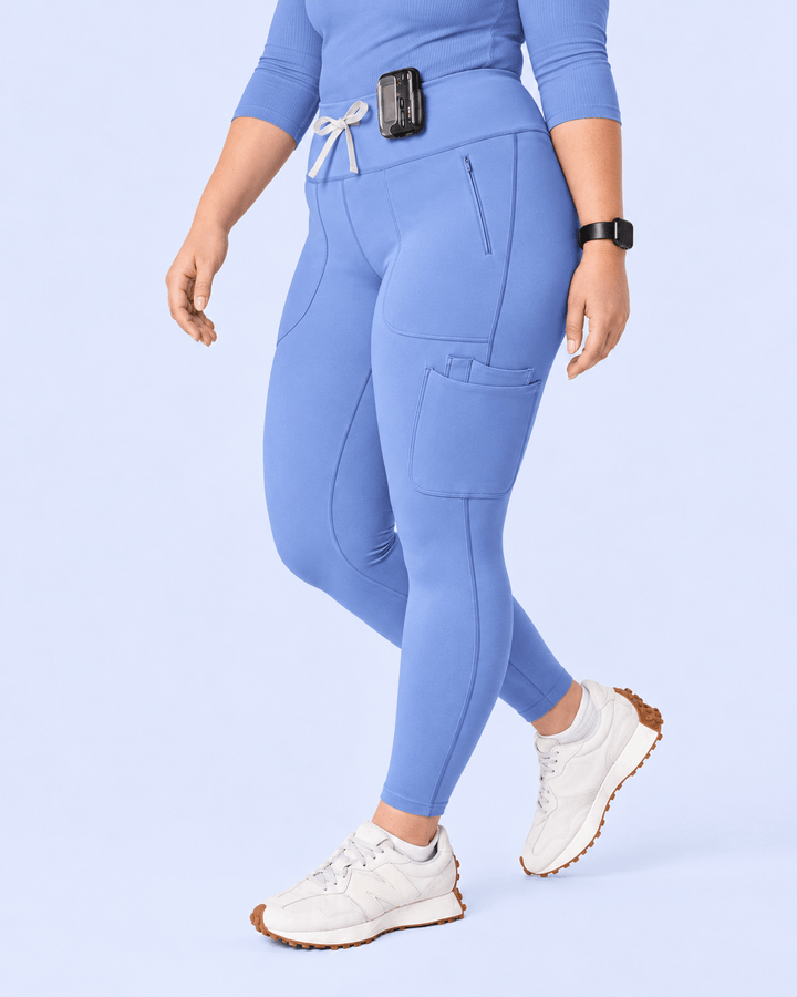 Curved High-Rise Scrub Legging Ceil Blue