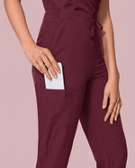 High Waisted Jogger Pant Burgundy - Scrubloop