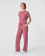 High Waisted Wide Leg Pant Berry Spice - Scrubloop