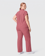 High Waisted Wide Leg Pant Berry Spice - Scrubloop