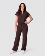 High Waisted Wide Leg Pant Espresso - Scrubloop