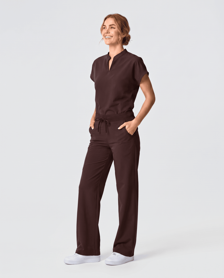 High Waisted Wide Leg Pant Espresso