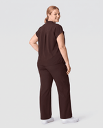 High Waisted Wide Leg Pant Espresso - Scrubloop