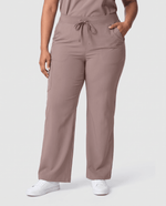 High Waisted Wide Leg Pant Smokey Taupe - Scrubloop