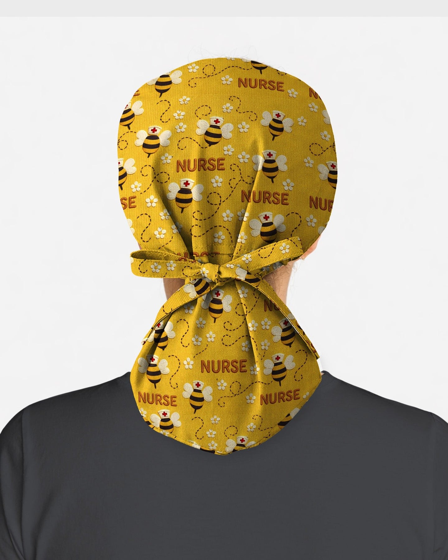 Honey Bee Cheerful Garden Buzz Scrub Cap - Scrubloop