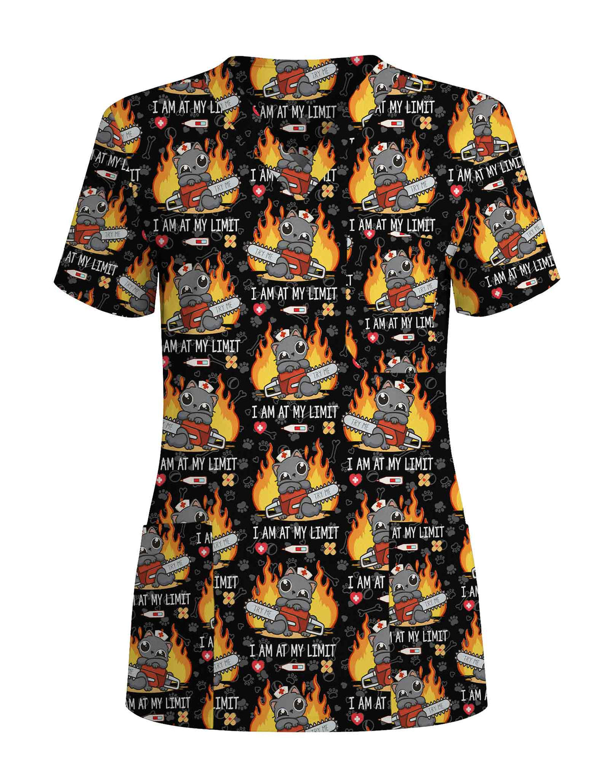 I Am At My Limit Cat Scrub Top - Scrubloop