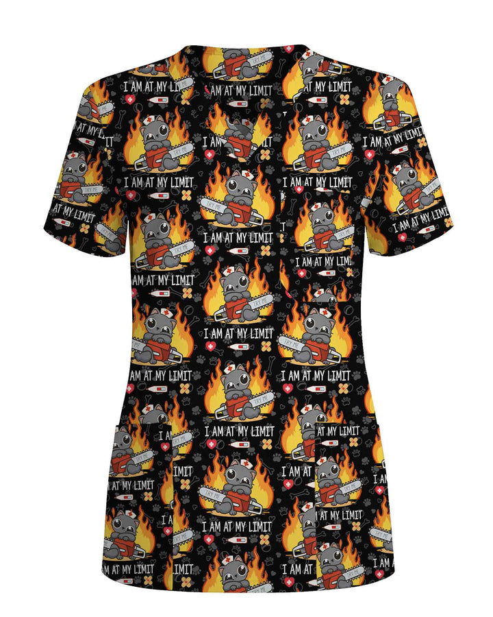 I Am At My Limit Cat Scrub Top