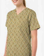 Indigenous Boomerang Art Medical Scrub Top - Scrubloop