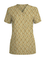 Indigenous Boomerang Art Medical Scrub Top - Scrubloop
