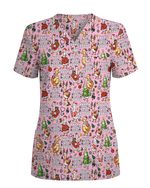 Just A Jolly Goose Christmas Holiday Nursing Scrub Top - Scrubloop