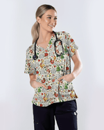 Just A Jolly Goose Christmas Holiday Nursing Scrub Top - Scrubloop