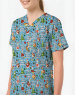 Just A Jolly Goose Christmas Holiday Nursing Scrub Top - Scrubloop