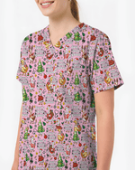 Just A Jolly Goose Christmas Holiday Nursing Scrub Top - Scrubloop