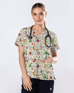 Just A Jolly Goose Christmas Holiday Nursing Scrub Top - Scrubloop