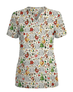 Just A Jolly Goose Christmas Holiday Nursing Scrub Top - Scrubloop