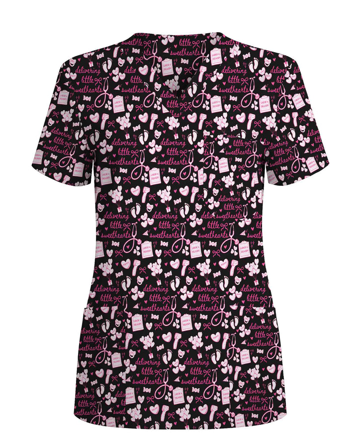 Labor & Delivery Little Sweethearts Scrub Top