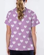 Lavender Love Soft Floral Serenity Glow Women Scrub Top - Scrubloop