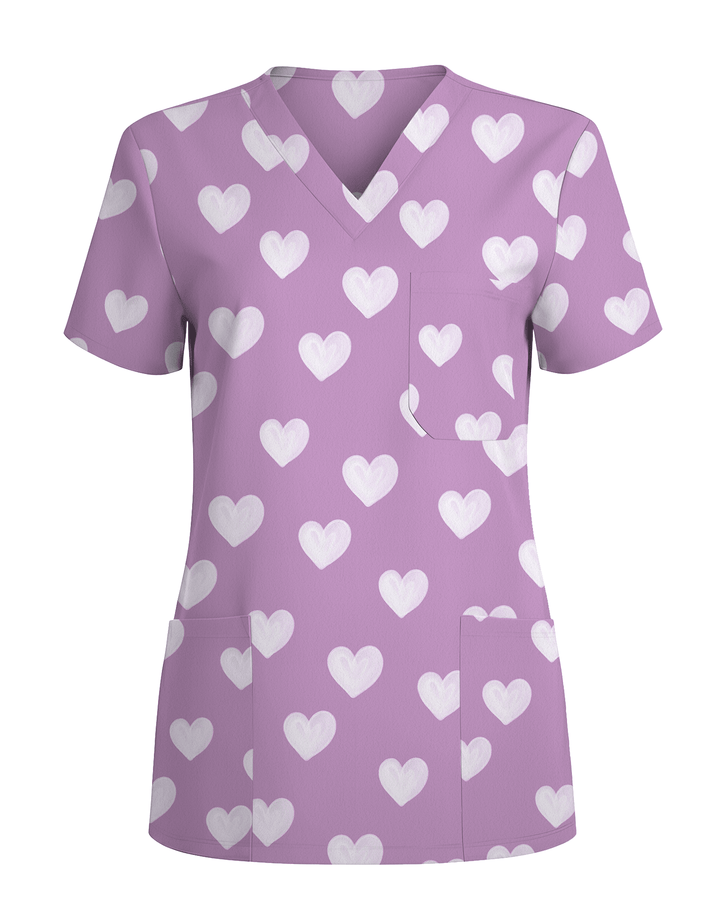Lavender Love Soft Floral Serenity Glow Women Scrub Top