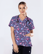 Little Dino Dreams Women Scrub Top - Scrubloop