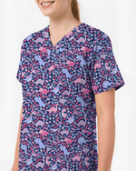 Little Dino Dreams Women Scrub Top - Scrubloop