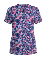 Little Dino Dreams Women Scrub Top - Scrubloop