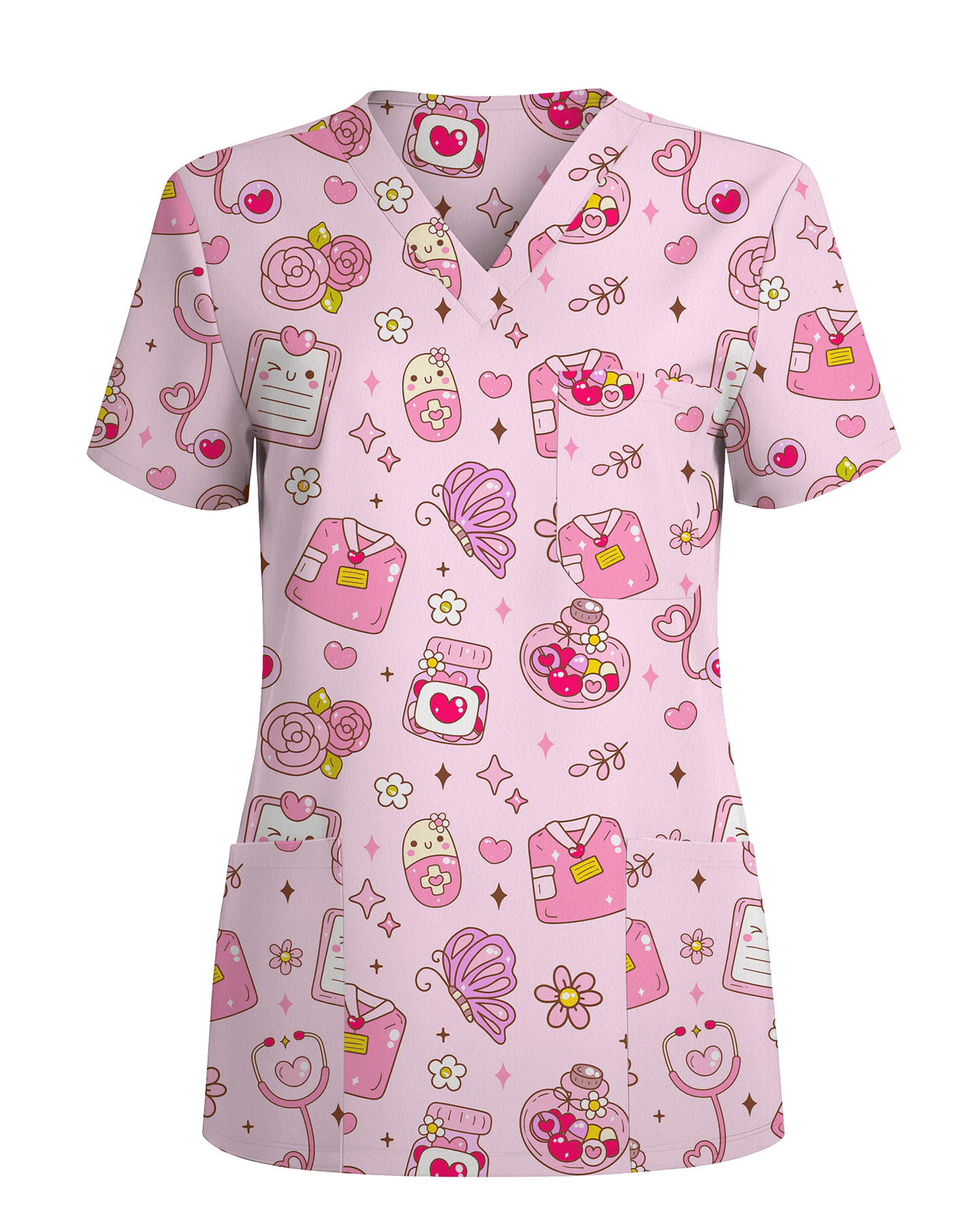 Little Remedies Gentle Care Icons Women Scrub Top - Scrubloop